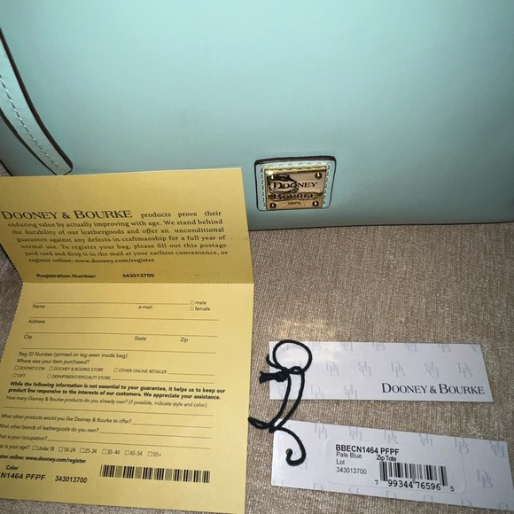 Dooney & Bourke Pale Blue Beacon Zip Tote - Picture 3 of 15